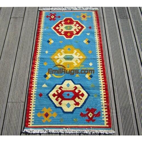 KILIM pure wool hand-woven carpets Pakistan exotic ethnic style carpet Corridor carpet bed blanket gc149-15