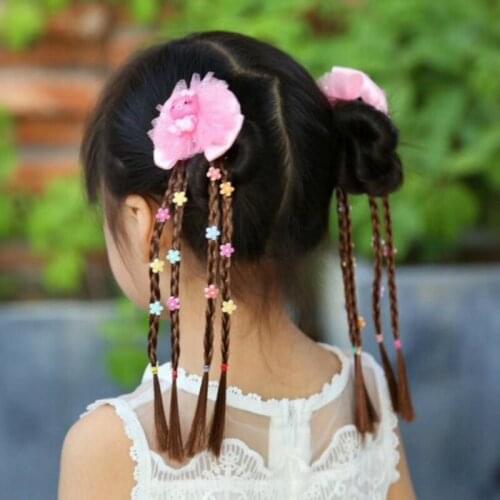 Curly Wig Hair Bow Clip Hair Accessories Princess Girl Lace Pearl Cute Sweet Kids Braid Hairpin Headwear 0109