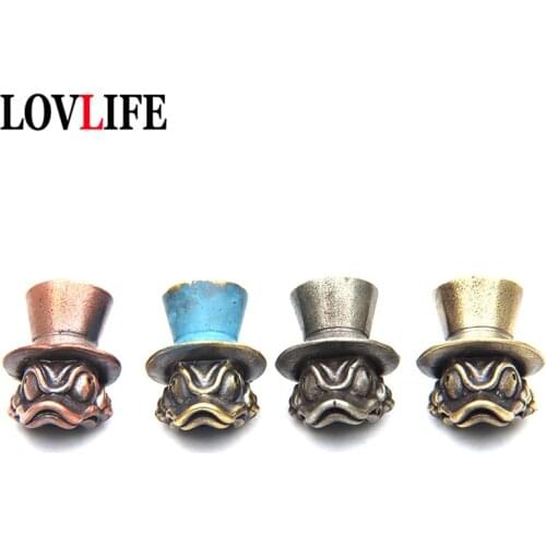 Brass Cute Cartoon Anime Duck Knife Bead Jewelry DIY Key Chain Pendants Accessories Copper High Hat Animal Umbrella Rope Hanging