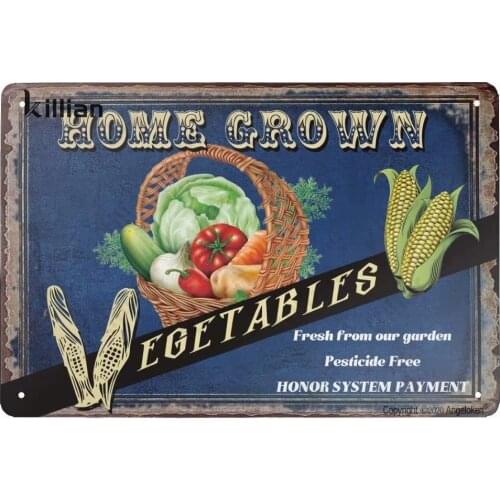 Plant Vegetable Metal Plaque Food Tin Sign Home Decoration Promotion Poster Wall Metal Plate Metal Poster Bar Club Decoration