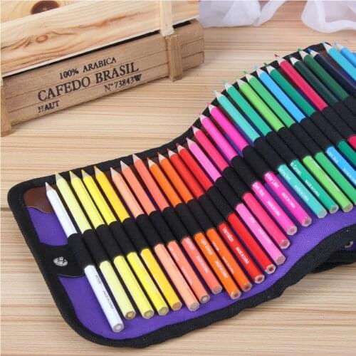 1set colored pencils set kit with portable slot case pencil sharpener, mixed color soluble drawing sketch 50 colors pencil