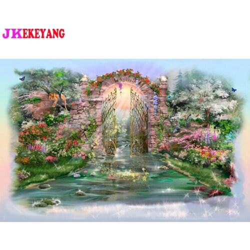 Full Square Round Diamond Embroidery DIY Diamond Painting Beautiful garden river Cross Stitch kit mosaic Y4628