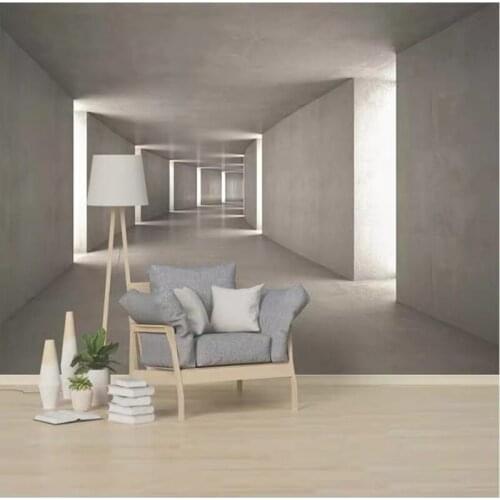 Bacaz Concrete 3d Space Wallpaper Mural for Background Bedroom Space Wall Sticker Decal Art 3D Wallpaper Decor