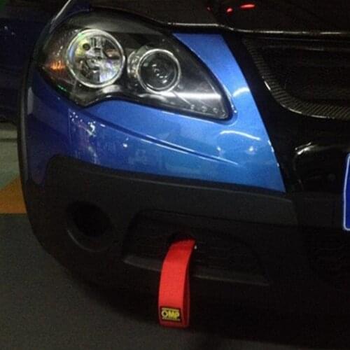 26cm High-Strength Nylon Tow Strap Universal Car Racing Tow Ropes Auto Trailer Ropes Bumper Trailer Max 2T Towing Strap With Nut