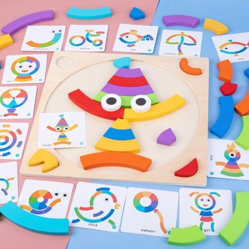 New Kids Wooden 3D Jigsaw Puzzle Clever Board Baby Montessori Educational Learning Toys for Children Geometric Shape Puzzles Toy