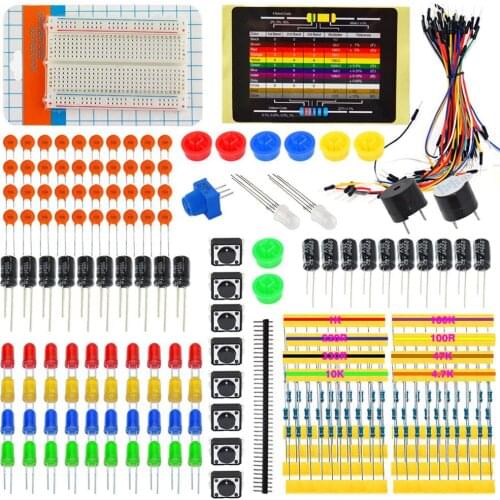 General Starter Kit 400-hole Breadboard Capacitor Jumper Wires Electric Replacement Accessories