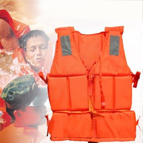 Orange Swimming Buoyancy Vest Adult Life Jacket Boating Clothes For Outdoor Drifting Water Vest Rafting Sport B3J9