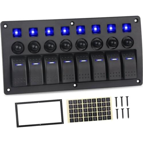Vehicles Truck Trailer Yacht 8 Gang Marine Switch Panel With Breakers Boat Car 5pin 12V 20A 24V 10A Car Panel Switch For Toyota