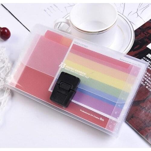 Vividcraft A6 Rainbow Expanding File Folder Organizer Document Supplies Organizer Layer Stationery Wallet 13 Office Fichario