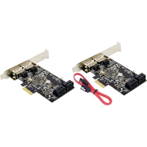 PCIE to 4-Port SATA3.0 Marvell 88SE9230 6Gbps Disk Acceleration RAID Array Card for IPFS Mining SATA Device Expansion