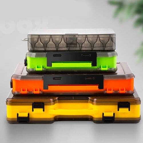 Plastic Fishing Lure Box Double Sided 22 Compartments Minnow Bait Lures Boxes Fishing Tackle Accessories Storage Boxes X455G