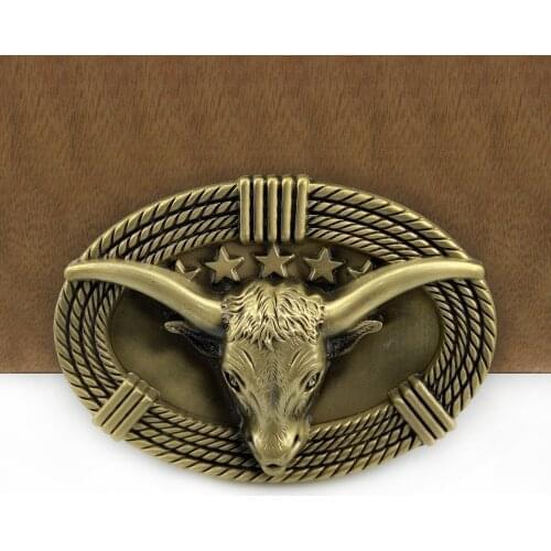 BuckleClub retro zinc alloy BULL head belt buckle western jeans gift belt buckle FP-03430-1 for 4cm width belt drop shipping