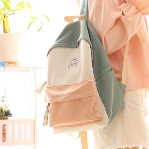 New Trendy Women Cute Backpack College Book Lady Ins Backpack Nylon Female Harajuku Bag Student Kawaii Fashion Girl School Bag
