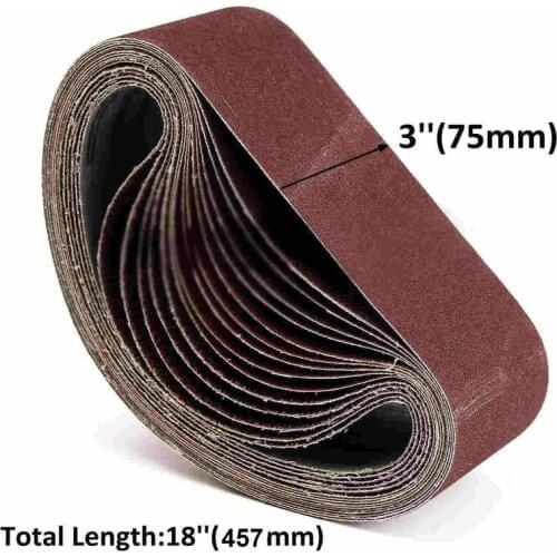 10Pcs 75x457mm Sanding Belts P40 - P1000 Abrasive Sanding Screen Band for Wood Soft Metal Grinding Polishing Abrasive Belt