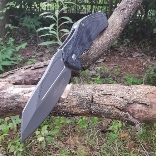 Folding Pocket Knife 8CR13MOV Mini Sheepdog G10 Handle Knives - Good for Hunting Camping Survival Outdoor and Everyday Carry