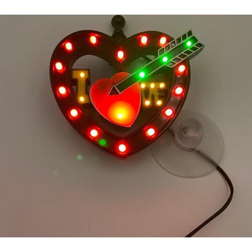 Wedding LED Car Decoration Atmosphere Lamp Black Heart Light DJ RGB Colorful Music Sound Lamp Decorative Light Love
