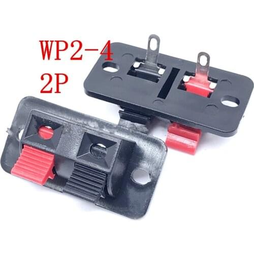 20pcs WP2-1 WP2-3 WP2-4 2P External Banana jack Speaker Amplifier Wire Clip Audio Socket 2Pin 2Pole LED Spring Terminal Switch