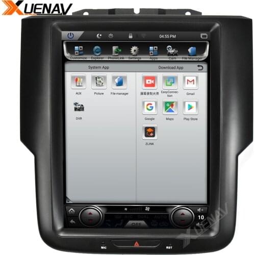 Android System Tesla Style Car GPS Navigation For-Dodge RAM 2014-2018 RadioTape Recorder Head Unit Multimedia CD Player
