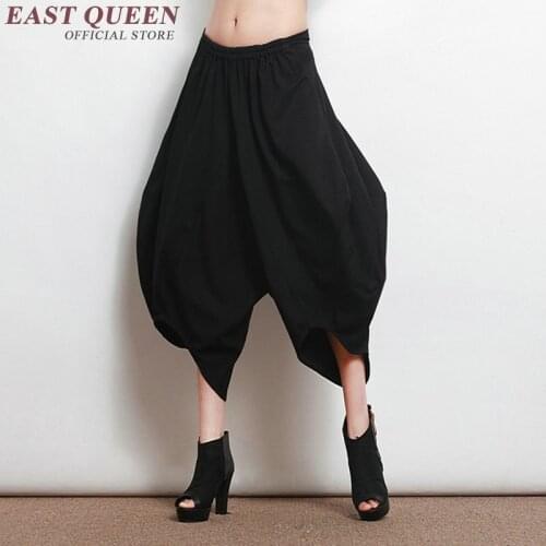 Ladies cargo pants baggy pants flare cross pants hip pop drop crotch extral loose wide leg pants elastic waist AA2760 YQ