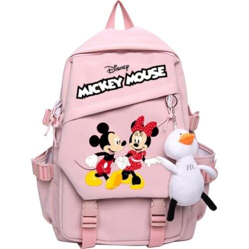 Disney Backpack With Duck Micky Women Backpacks Shoulder School Bag College Wind Bag Teenagers Girls Travel Daily Backpack