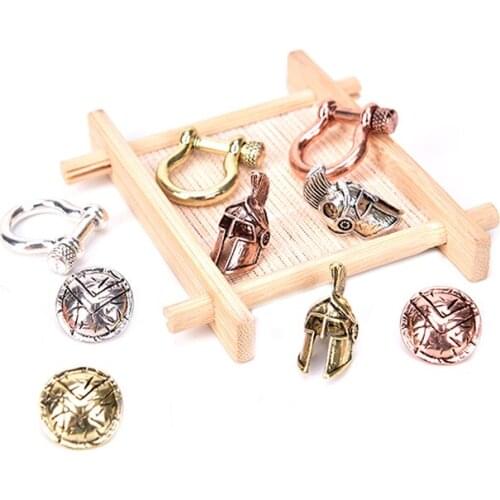 Umbrella Rope Beads Metal Charms Brass Knife Beads Shield Umbrella Rope EDC Lanyard Cross Paracord Bead Wholesale