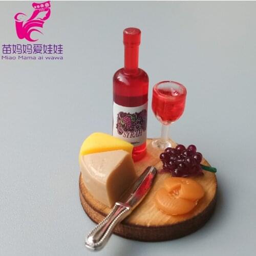 1/6 BJD doll house accessories food mini model cake milk tea cola cookies butter bread wine for barbie doll