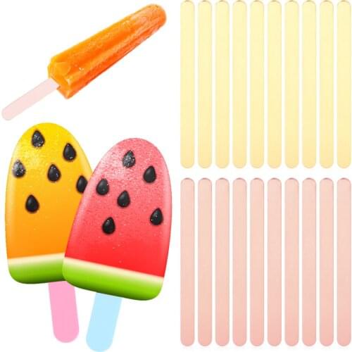 10/20/50pcs Acrylic/wood Ice Cream Sticks Cake Topper Wedding Cupcake Topper Bar Popsicle Stick Birthday Party Cake Decorations