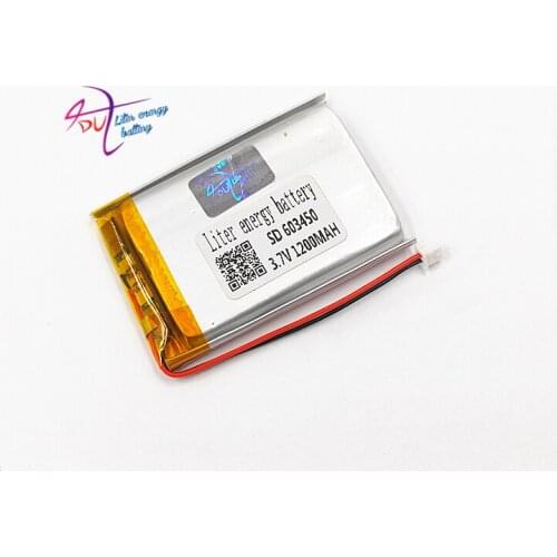 10 pcs 3.7V 1200mAh LiPo Rechargeable Battery with JST ZH 1.5mm 2pin connector For GPS DVD mobile video game E-books 603450
