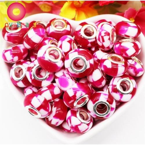 10Pcs Assorted Color Big Hole Round Loose Plastic Resin Spacer Beads for Women Waist Beads Bracelet Jewelry Making DIY Crafts