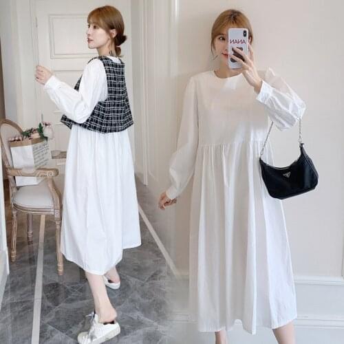 6322# Maternity Clothes Stylish Sweety 2Pcs Maternity Dress Set Clothes for Pregnant Women Pregnant Women Suit