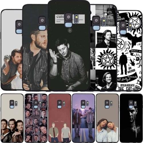 Supernatural black black Soft phone Case For Samsung S20 S10 S9 S8 S7 edge Plus Lite Note 8 9 10 A6 A7 A8 A9 2018 Cover