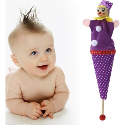 Baby Clown Cartoon Rattle Toys Retractable Smiling Clown Hide Seek Play Jingle Bell Stuffed For Children Dolls Educational Toys