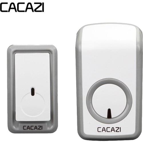 CACAZI Wireless Waterproof Doorbell 350M Remote led Light US EU UK Plug Home Cordless DoorBell 1 Button 1 Receiver 48 Chimes
