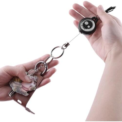 EDC Outdoor Steel Survival Rope Burglar Keychain Tactical Retractable Key Chain Camping Key Ring