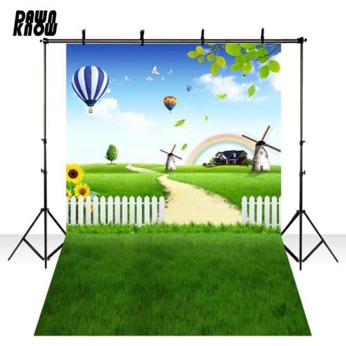 DAWNKNOW Fairy Tale Photography Background Balloon Rainbow Photocall Polyester Children Backdrops Wedding Photo Studio lv2698
