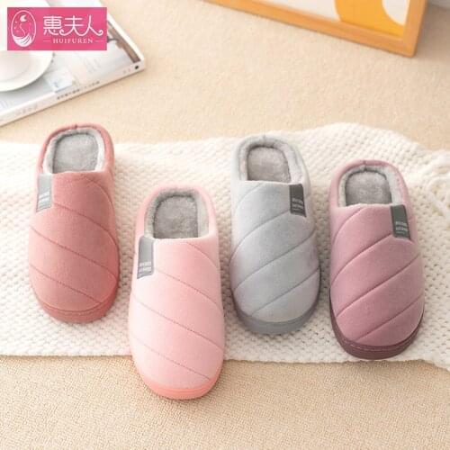 Cotton Shoes Slippers Women Anti-slip Thick-soled Home Warm Cloth Slippers Men House Slippers Warm Slippers