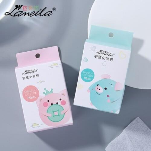 Lameila Non-woven Fabric Cotton Pads Boxed 80 Pcs Facial Wipe Cotton for Nail Removing Business Trip Travel Portable-B256