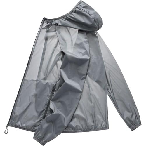 Summer sun protection clothing men woman light thin Breathable Cycling Beach Hooded waterproof Sun protection jacket Men