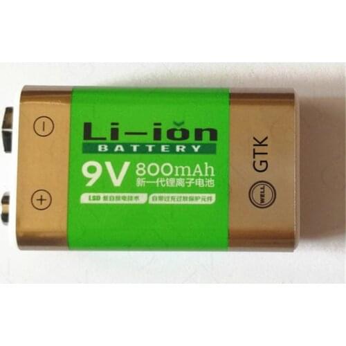9V 800mah li ion battery 9V Lithium bateria for Scanner microphone AVO meter multimeter remote control security device tester