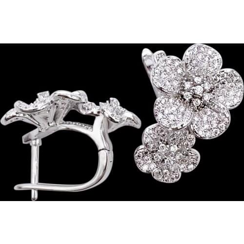 Lanyika Fashion Jewelry Exquisite Distinctive Petunia Micro Plated Earrings Anniversary Wedding Romantic Bridal Daily Best Gift