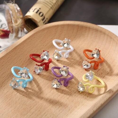 ZN Fashion Dripping Oil Rings for Women Multicolor With Crystal Trendy Irregular Finger Rings Hand-painted Party Jewelry Gift