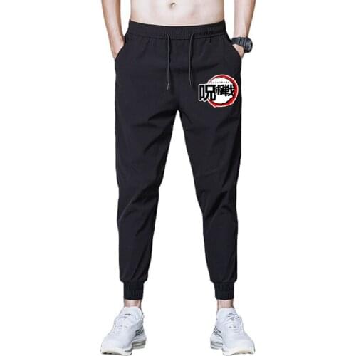 Men Casual Jujutsu Kaisen Loose Sport Pants Tie Feet Long Pants Men Elastic Waist Quick Dry Sweatpants Trousers