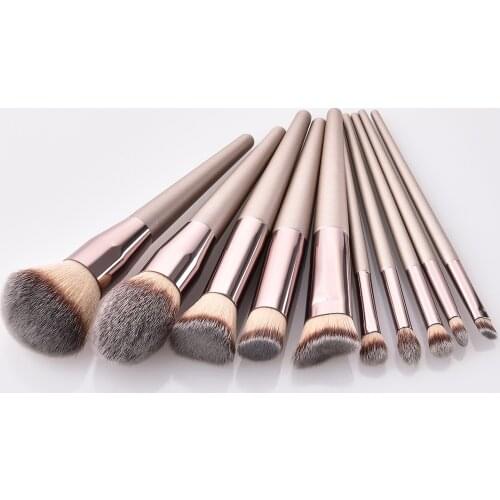 Luxury Champagne Makeup Brushes Set For Foundation Powder Blush Eyeshadow Concealer Lip Eye Make Up Brush Cosmetics Beauty Tools