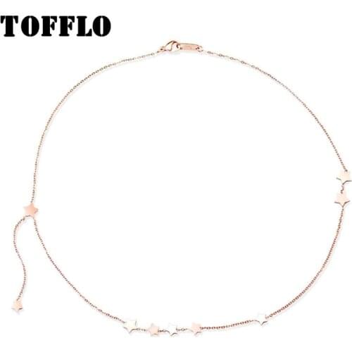 TOFFLO Stars Small Star Clavicle Necklace Preservation Stainless Steel Jewelry BSP314