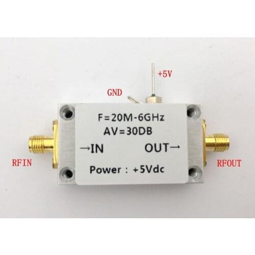 Dykb LNA 20MHZ to 6GHZ 30dB Low Noise Amplifier RF Amplifier for HF VHF/UHF antenna fm car Radio RF receiver Repeater Spectrum