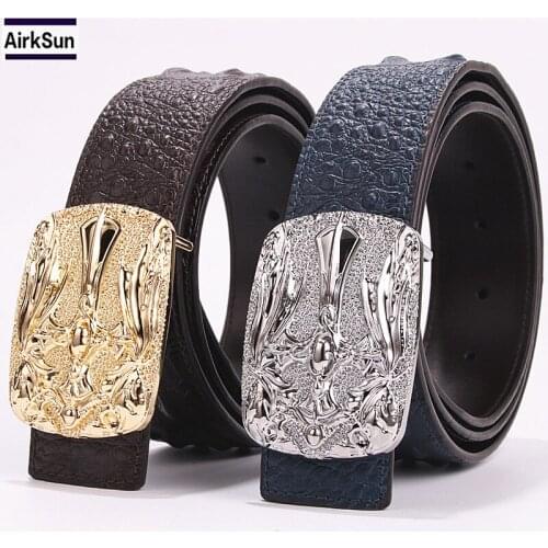 Mens Belts Luxurious Cow Leather Designer Belt Men High Quality Ceinture Homme Cinto Masculino Luxo Crocodile Cinturones Hombr