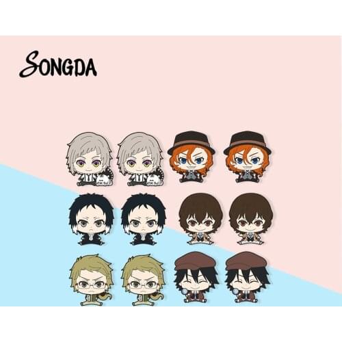 New Arrival Bungou Stray Dogs Anime Characters Earrings Epoxy Acrylic Stud Earrings Kawaii Accessories Fashion Kids Fans Gifts