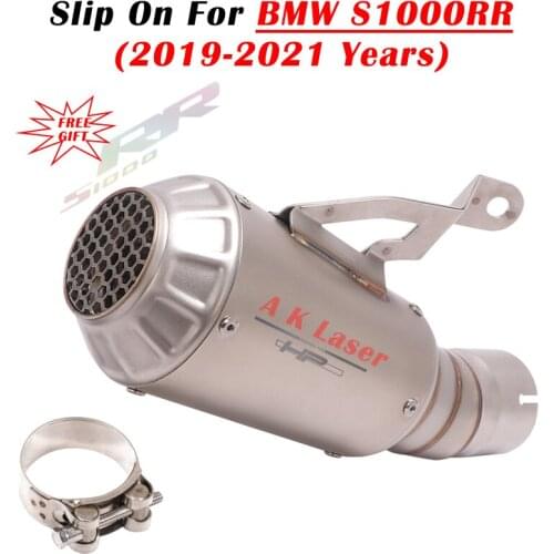 Slip On For BMW S1000RR 2019 2020 2021 Motorcycle Exhaust Escape System Modified With Middle Link Pipe GP Muffler Silencer