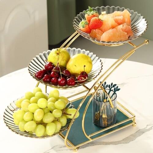European-style Fruit Plate Multi-layer Creative Living Room Coffee Table Snack Plate Home High-end Office Fruit Plate Decoration