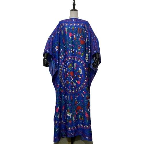 Traditional европейская одежда Floral Silk Bohemian Maxi Dress Kuwait Fashion Printed Floor -length Beach caftan Long Dress